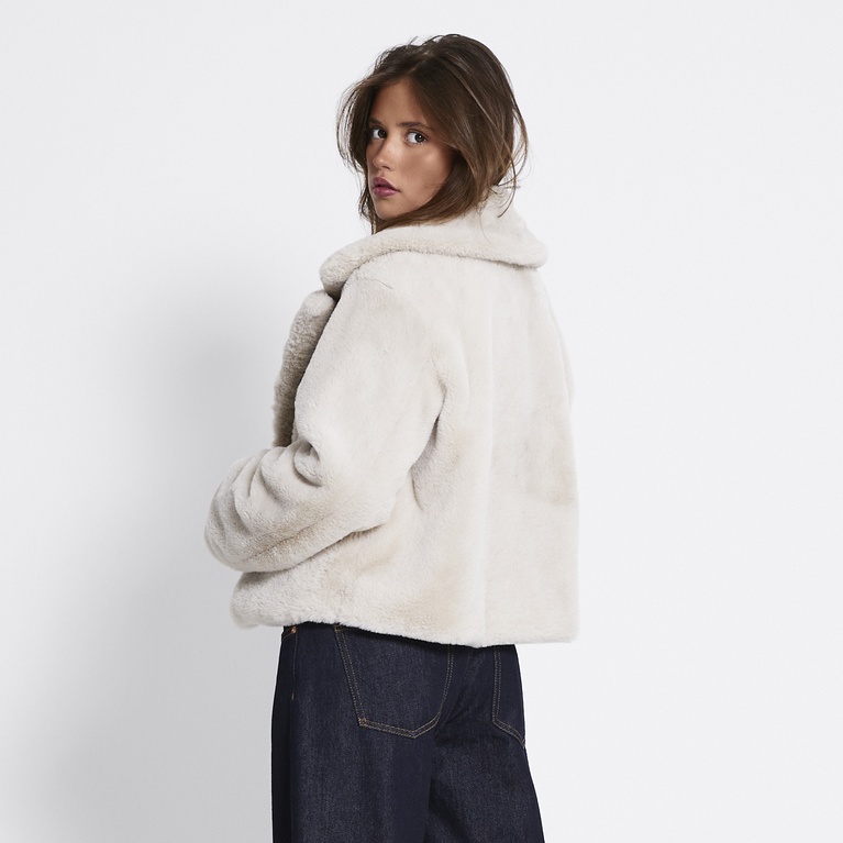 Faux fur jacket "Mary" Beige